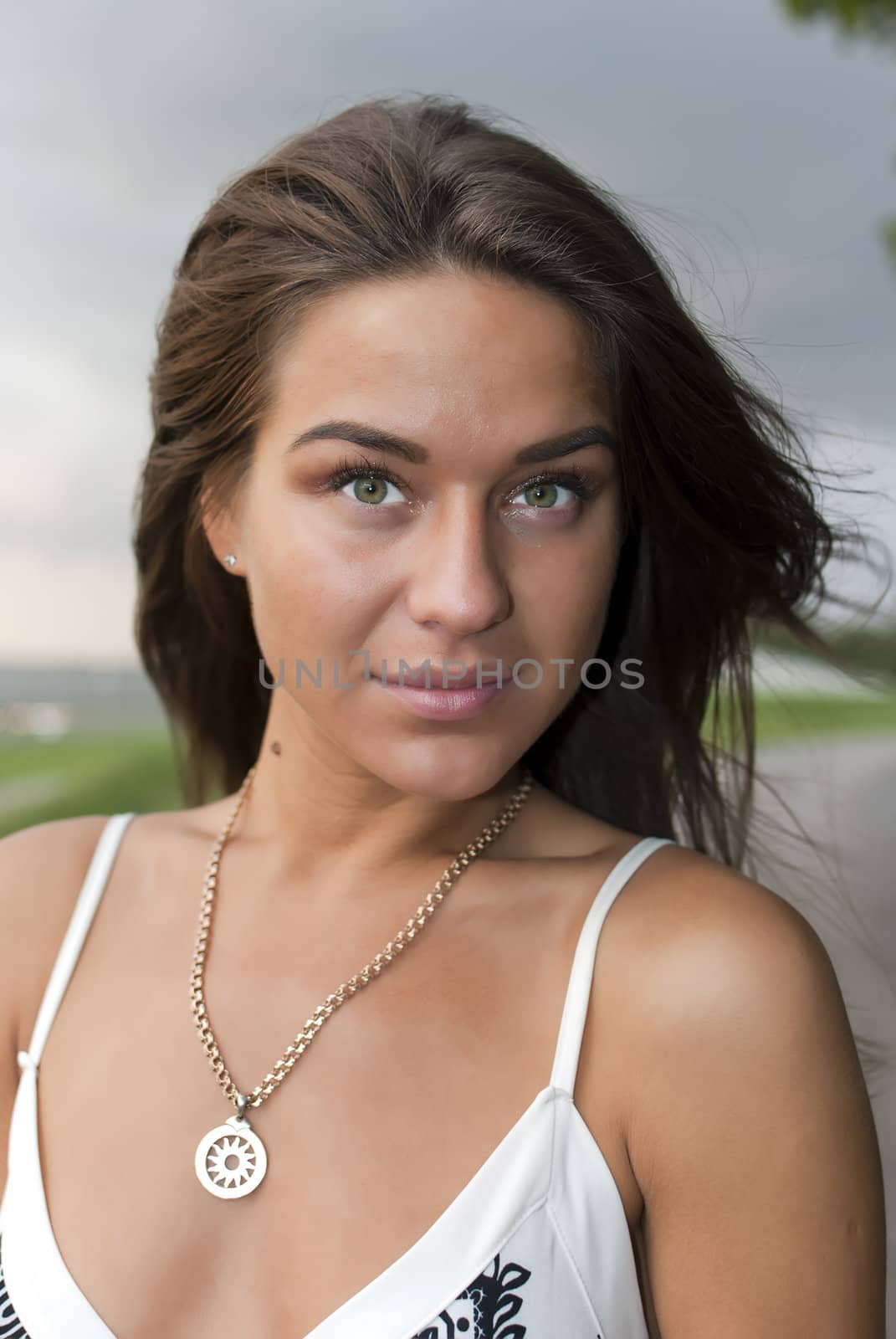 Portrait of a girl with a medallion by dmitrimaruta