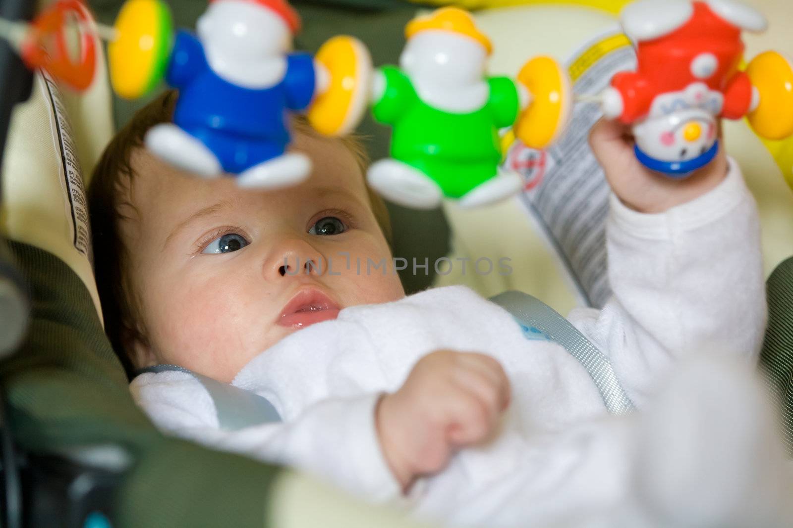 people series: little girl are play the game in cradle