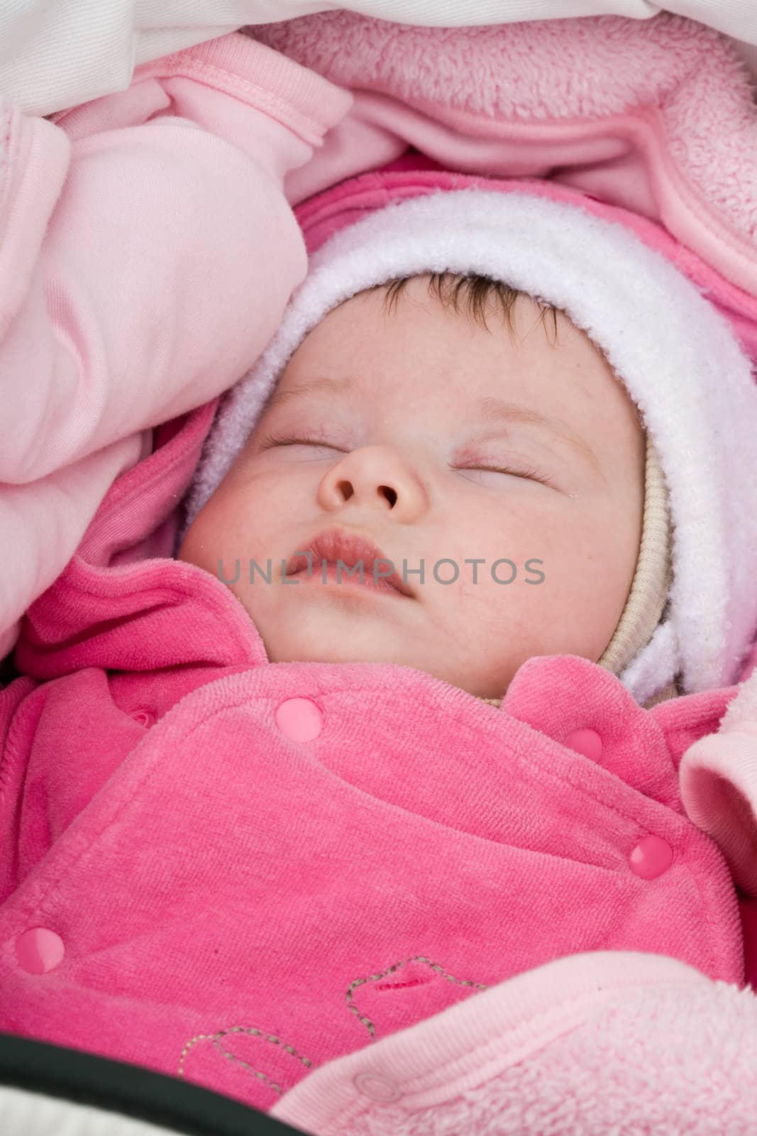 people series: little girl are sleepping in cradle