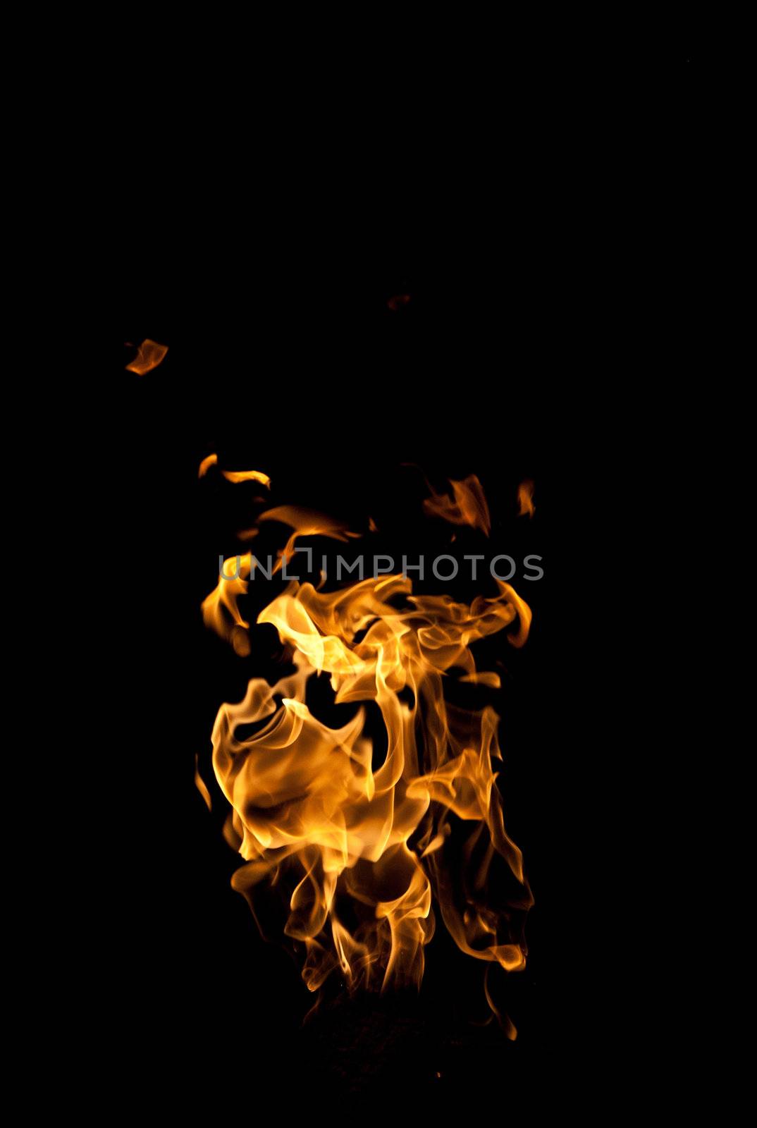 fire series: high flame over dark background