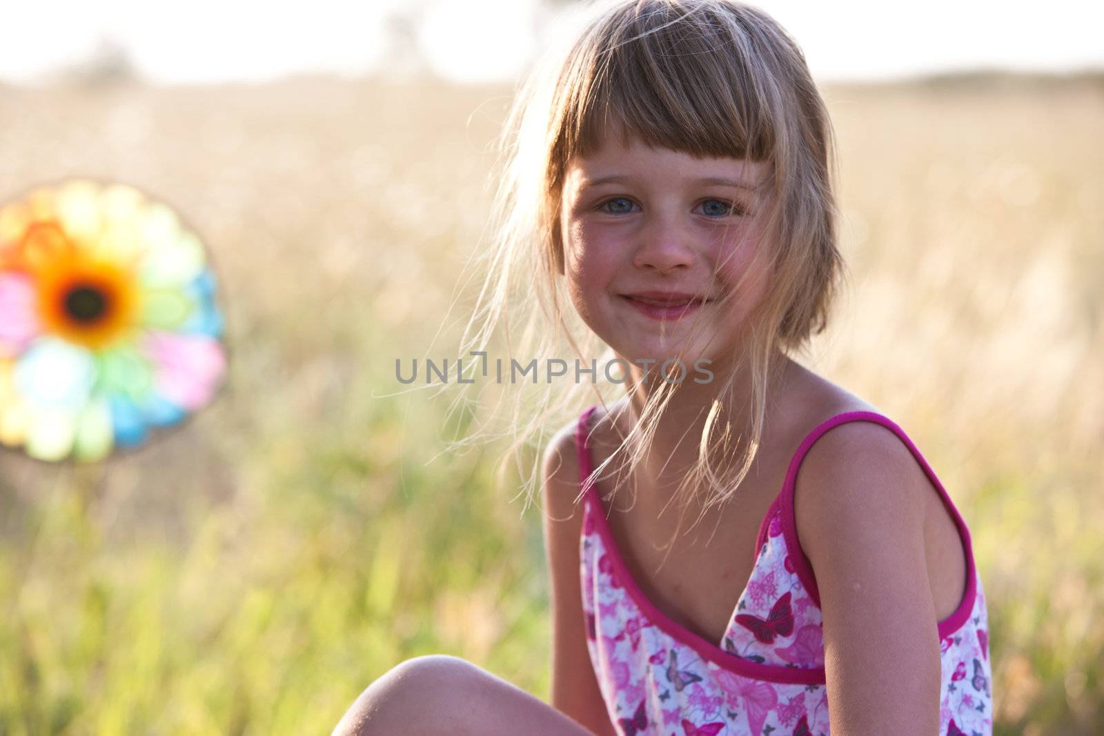people series: little summer girl on meadow