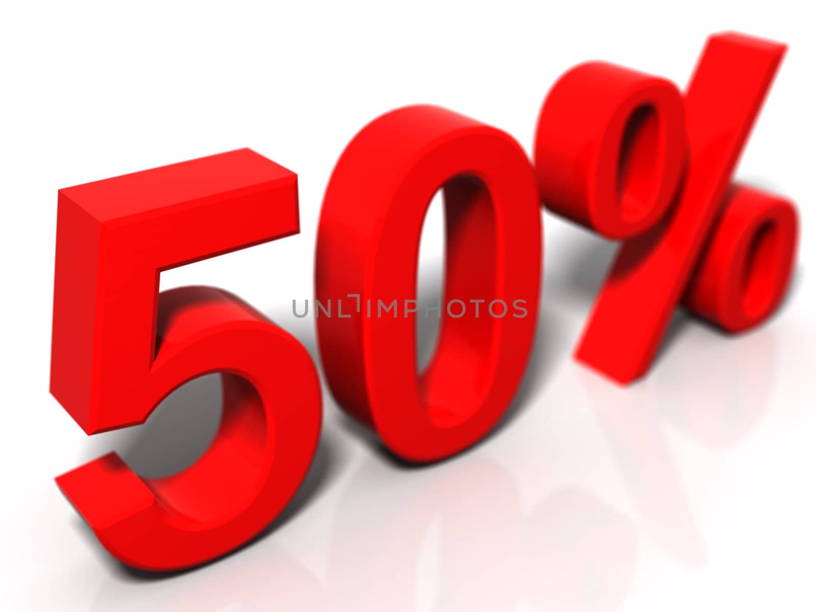 3d rendered percentage sign