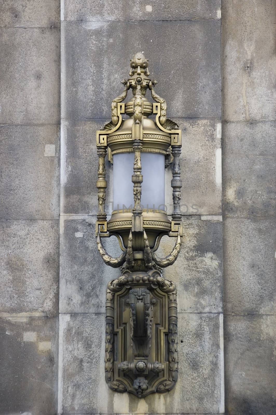 ancient lamp in Budapest, Hungary