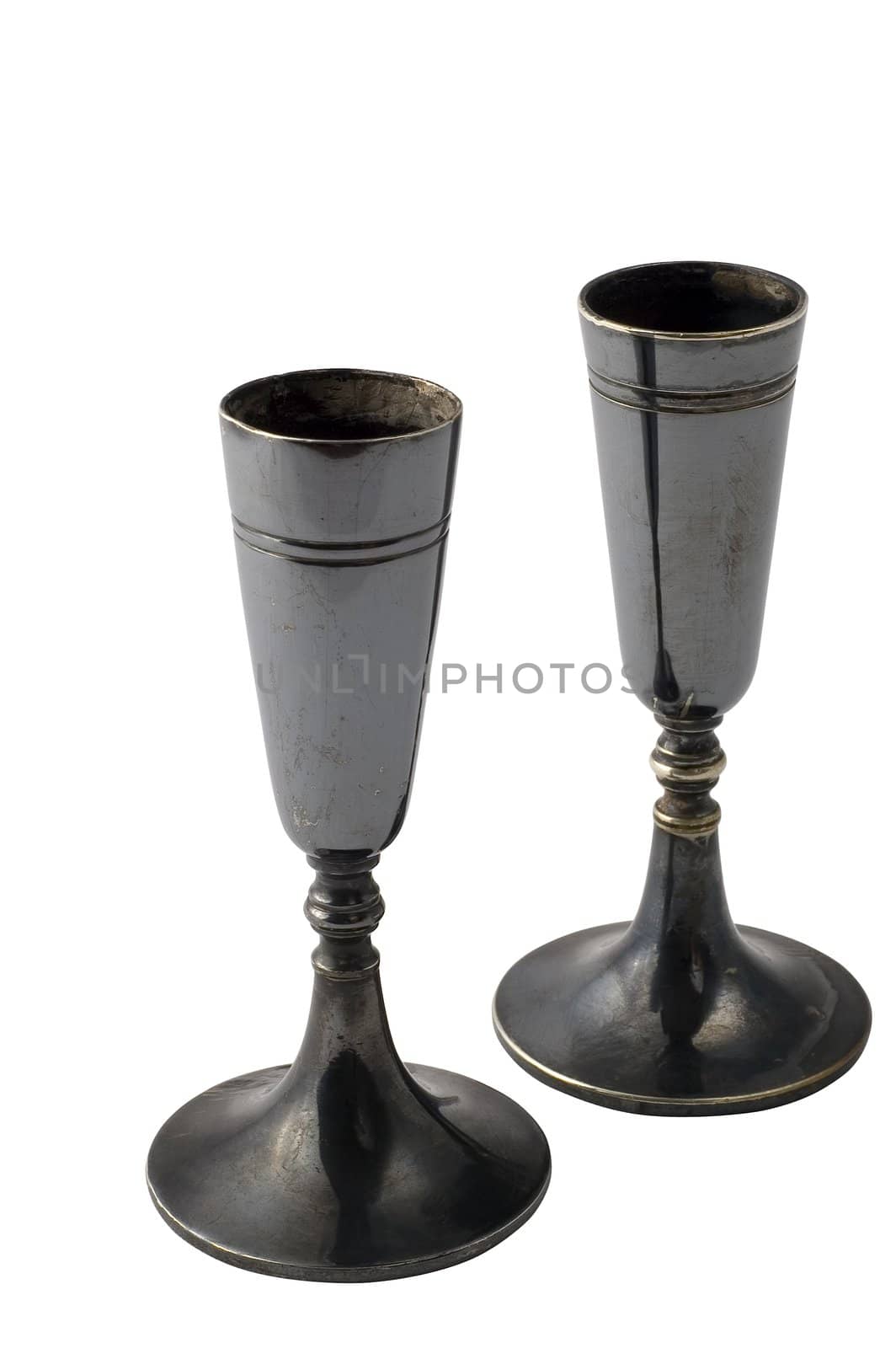 isolated old candlesticks