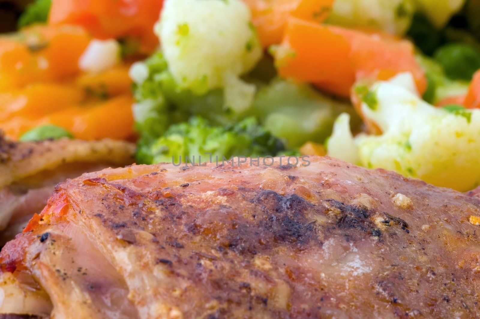 close-up of fried chicken