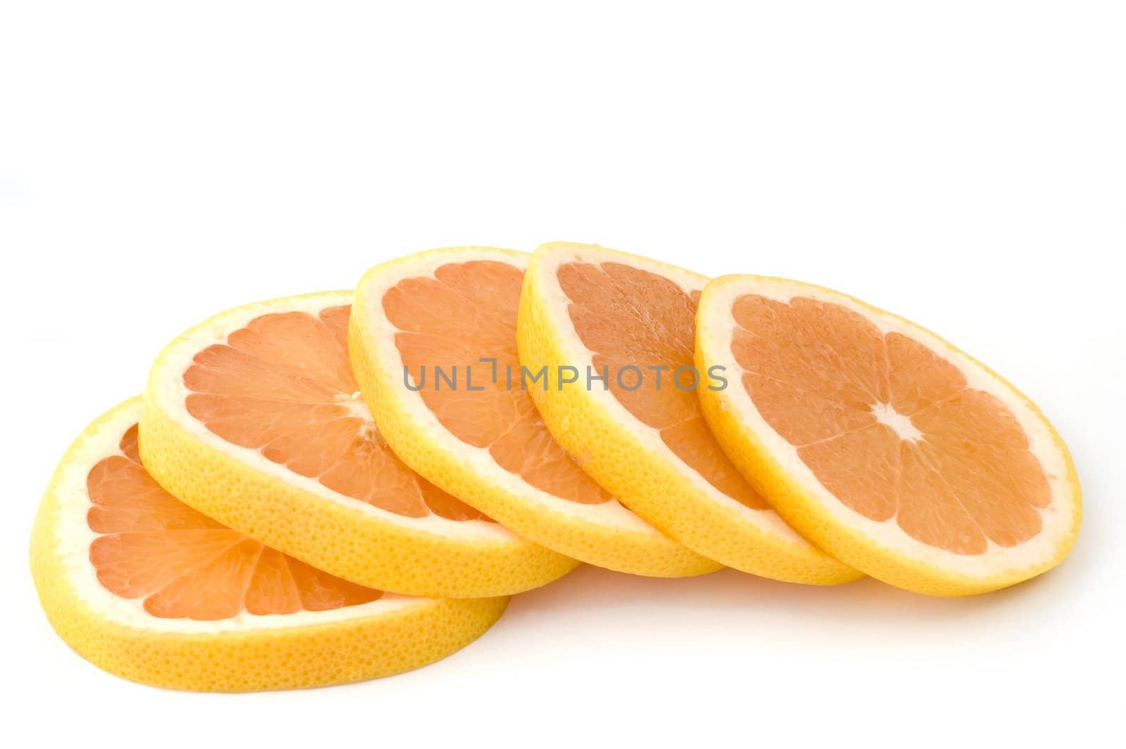 isolated orange slices