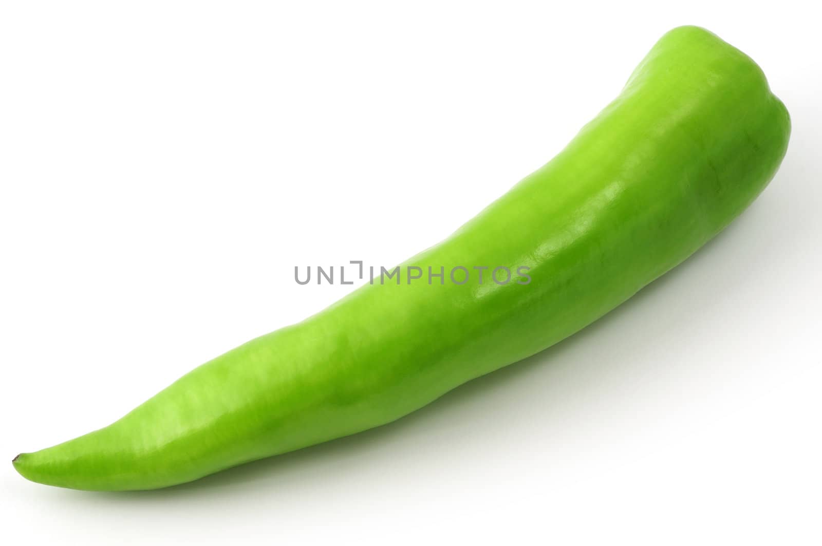 isolated green paprika on white background