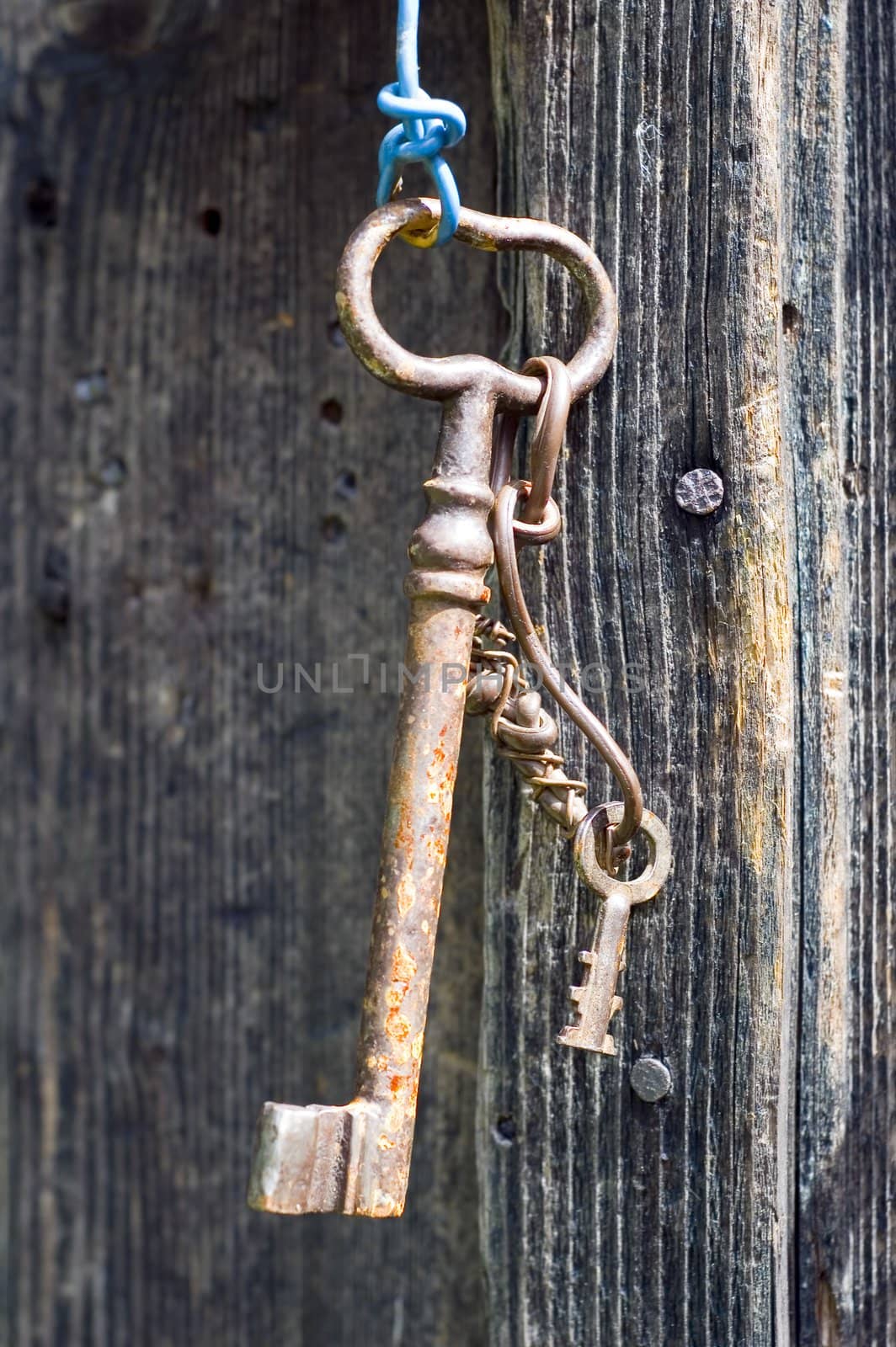 close-up of old key
