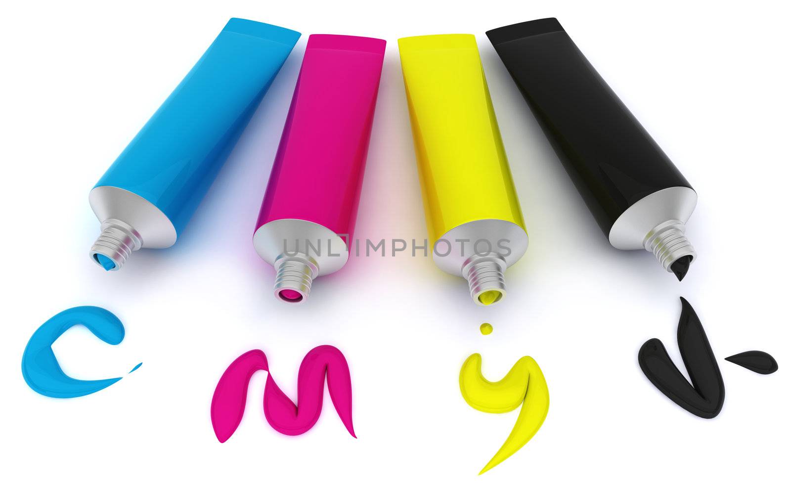 Color tubes in a row