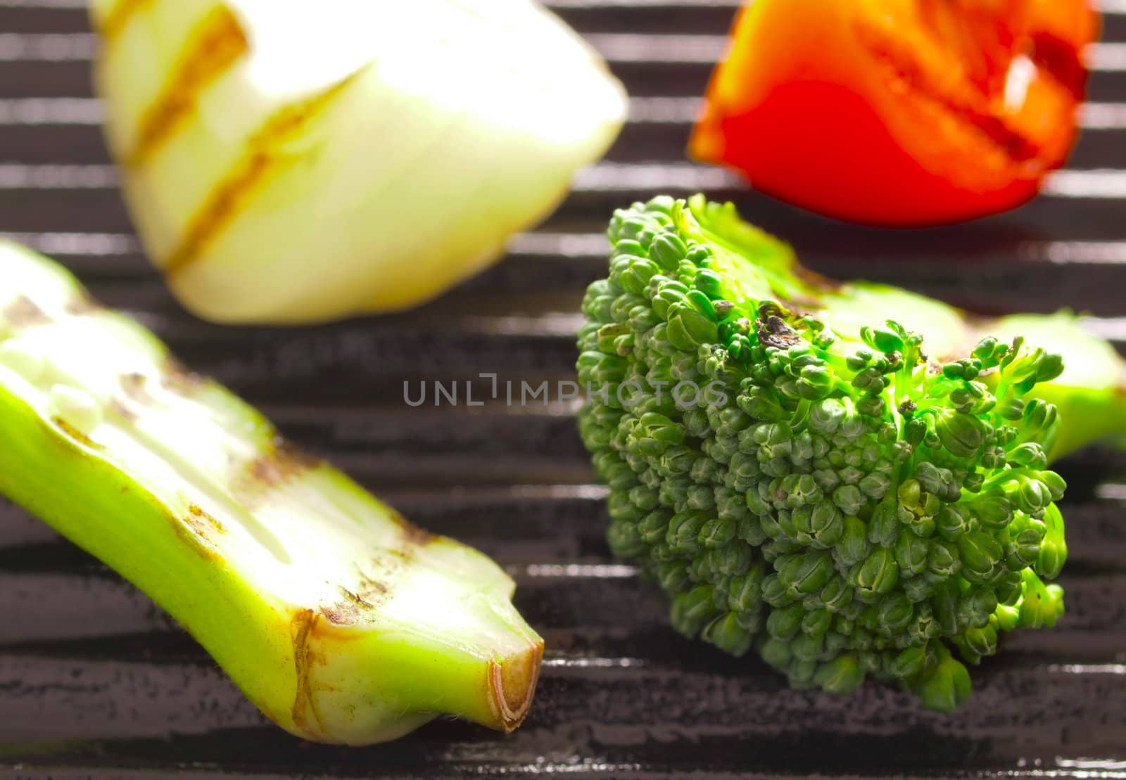 close up of grilled vegetables