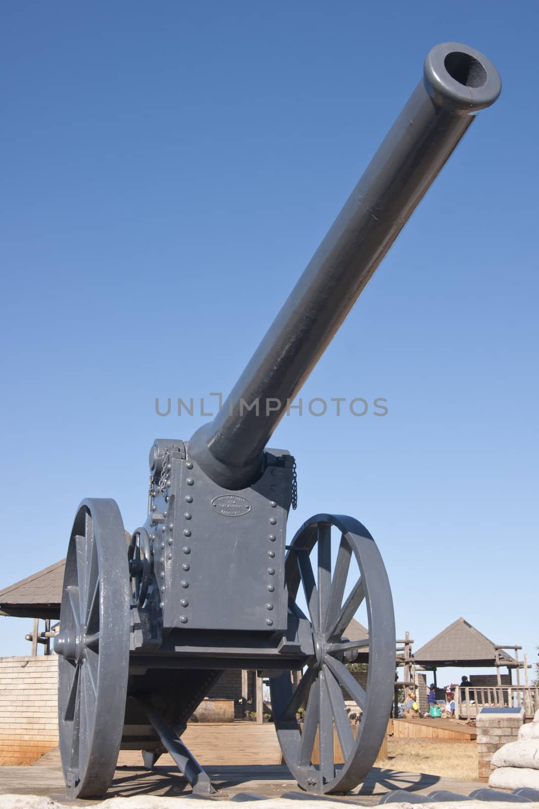 Long Tom gun from the Boer War on display at the top of a a pass in Mpumalanga, South Africa