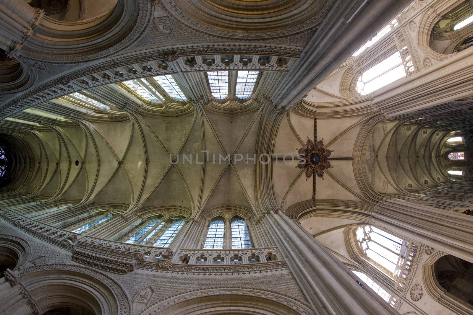 interior of Cathedral Notre Dame, Bayeux, Normandy, France