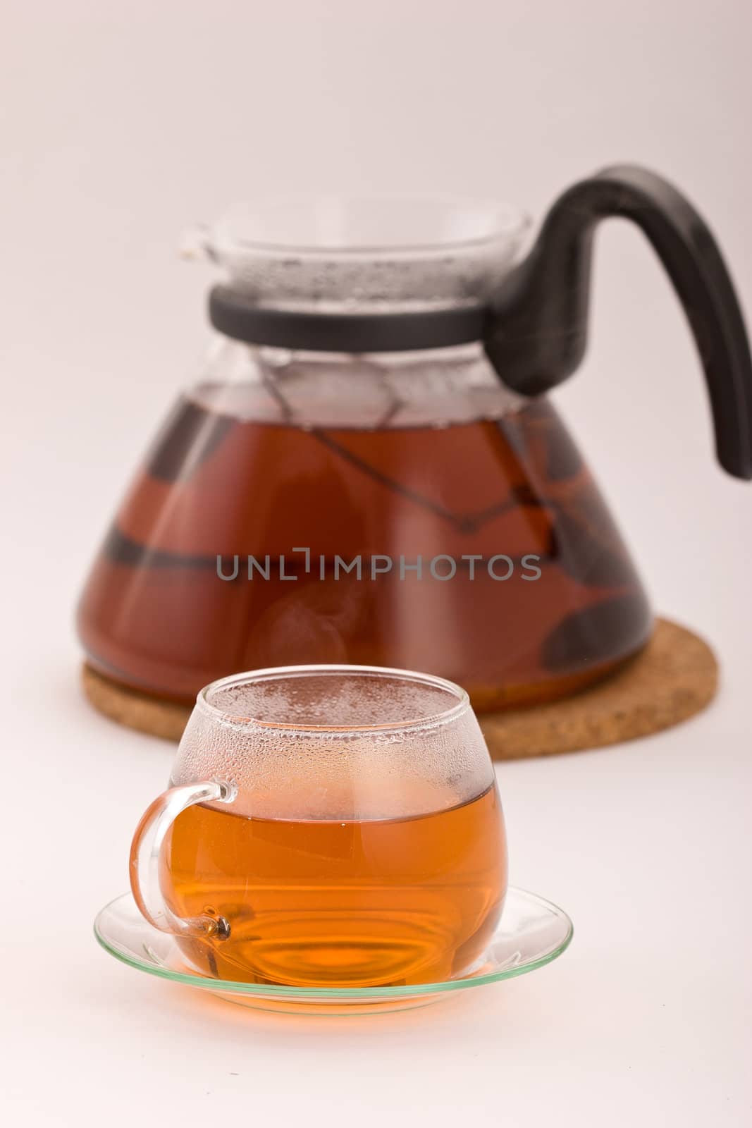 drink series: transparent cup of hot tea