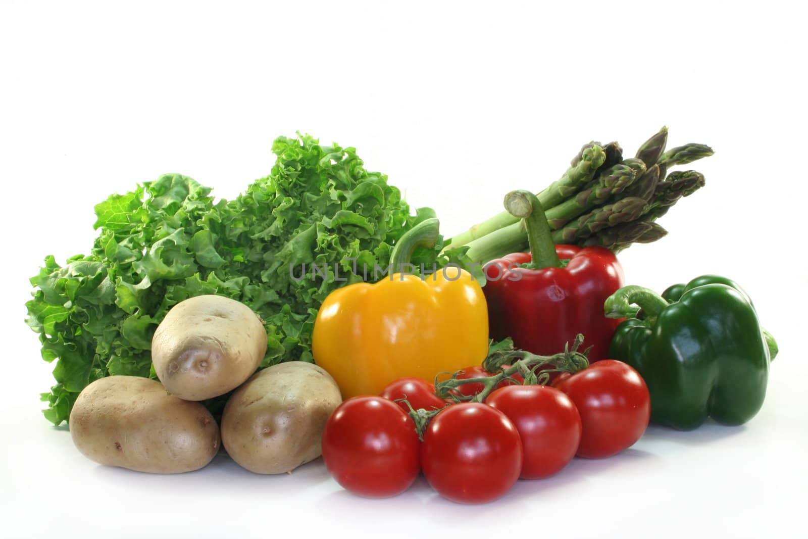 fresh vegetables on white background
