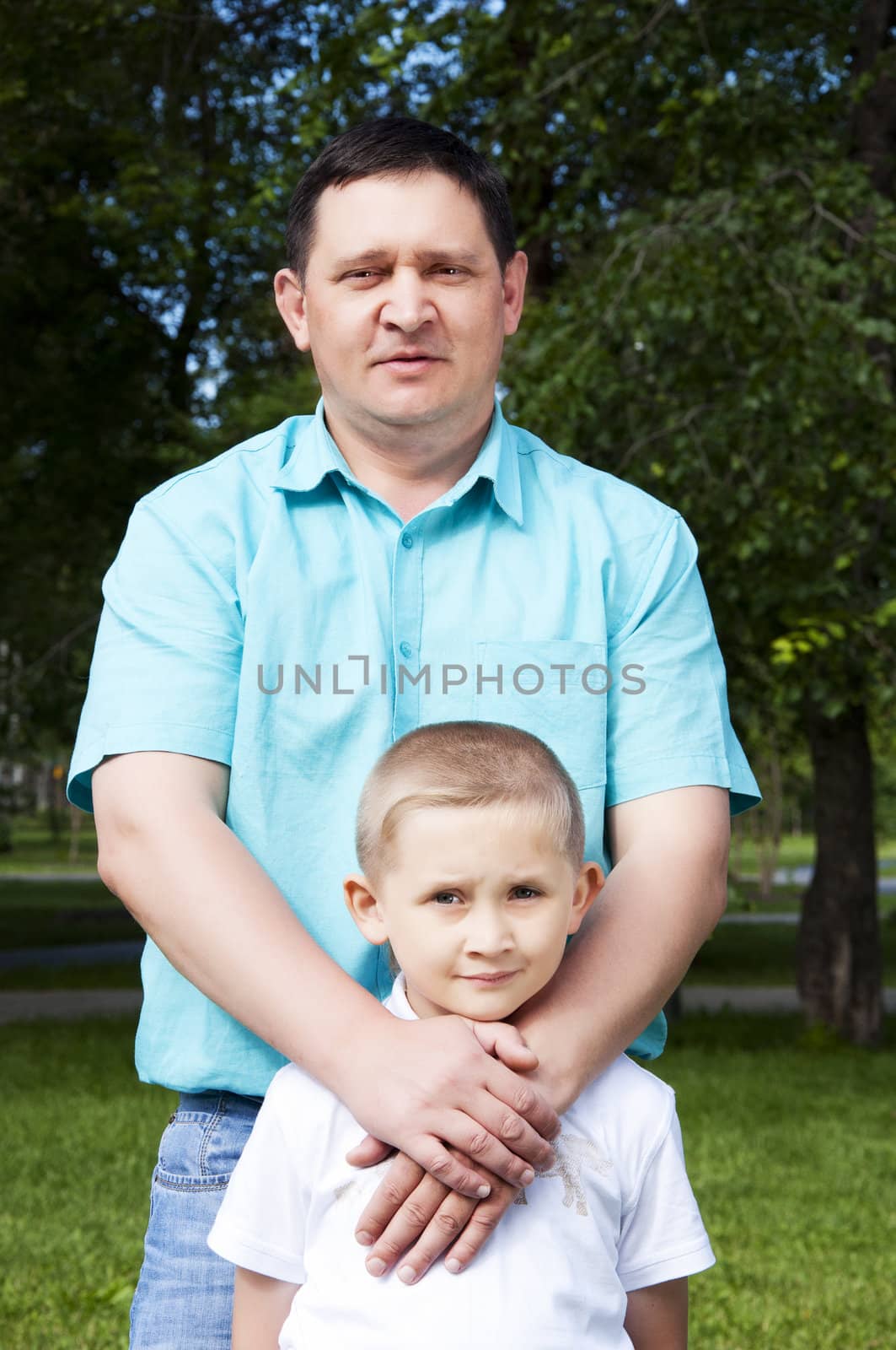 Portrait of happy father and son by adam121
