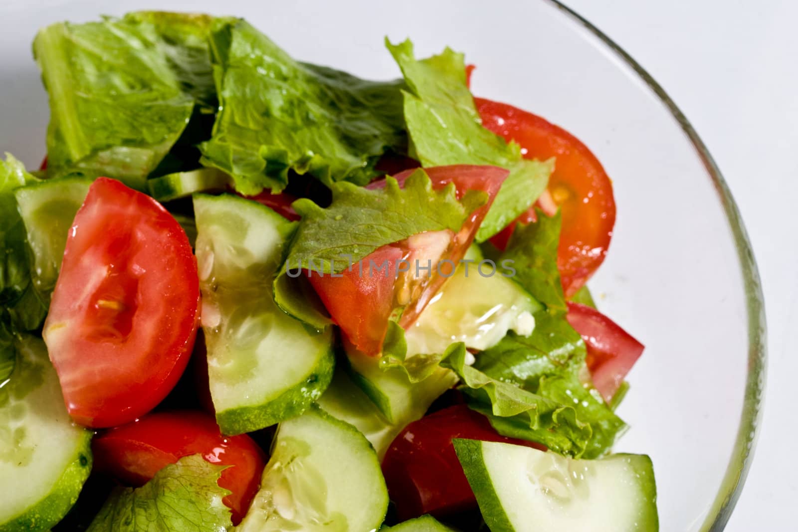food series: healthy tomato and cucumber salad