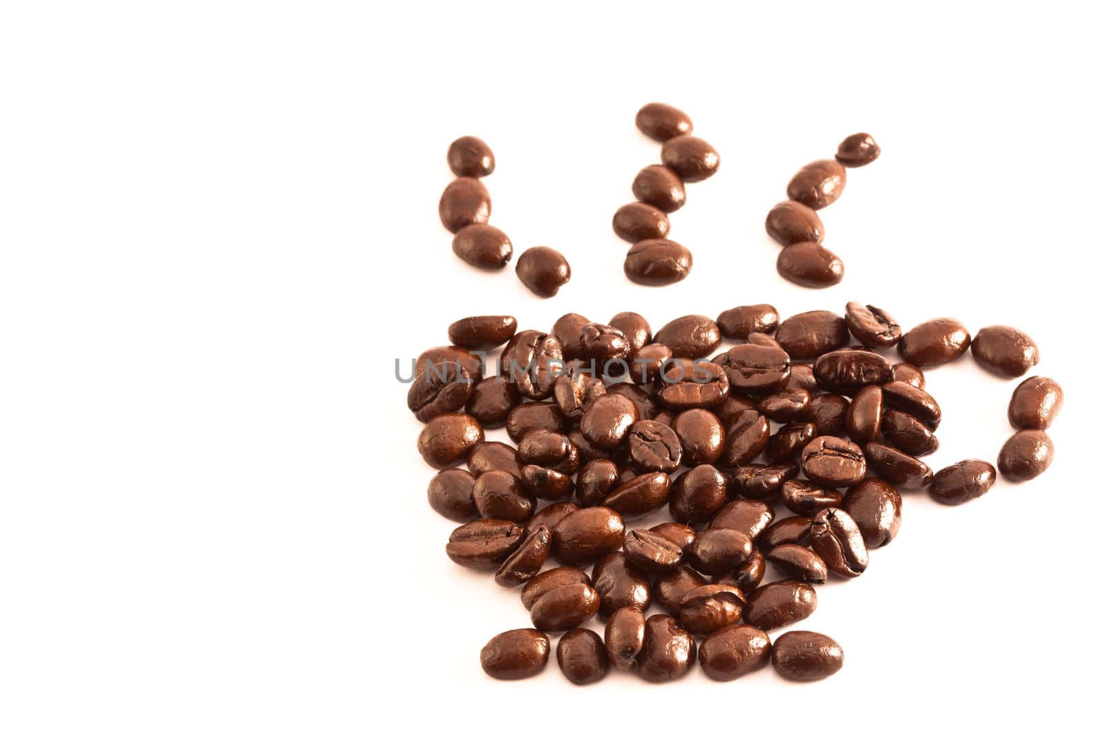 coffee beans on white background