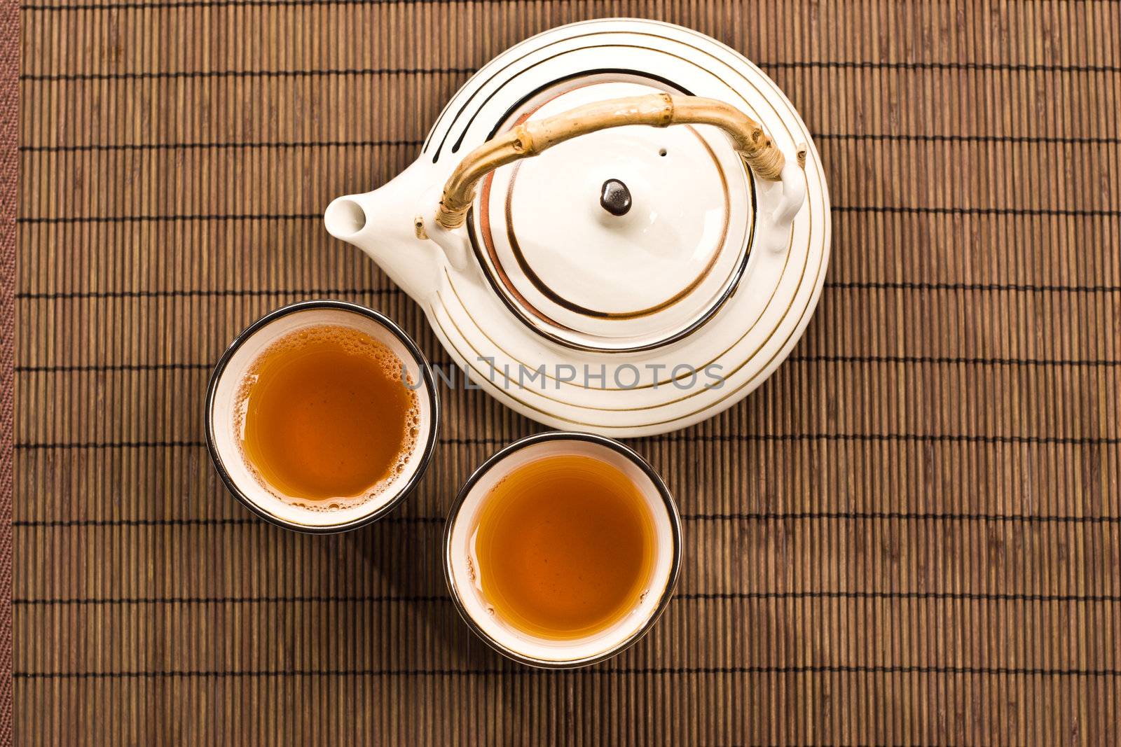 drink series: two cup of tea and teapot