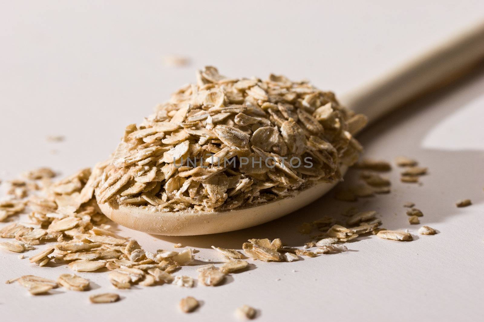 food series: oatmeal in the wooden spoon