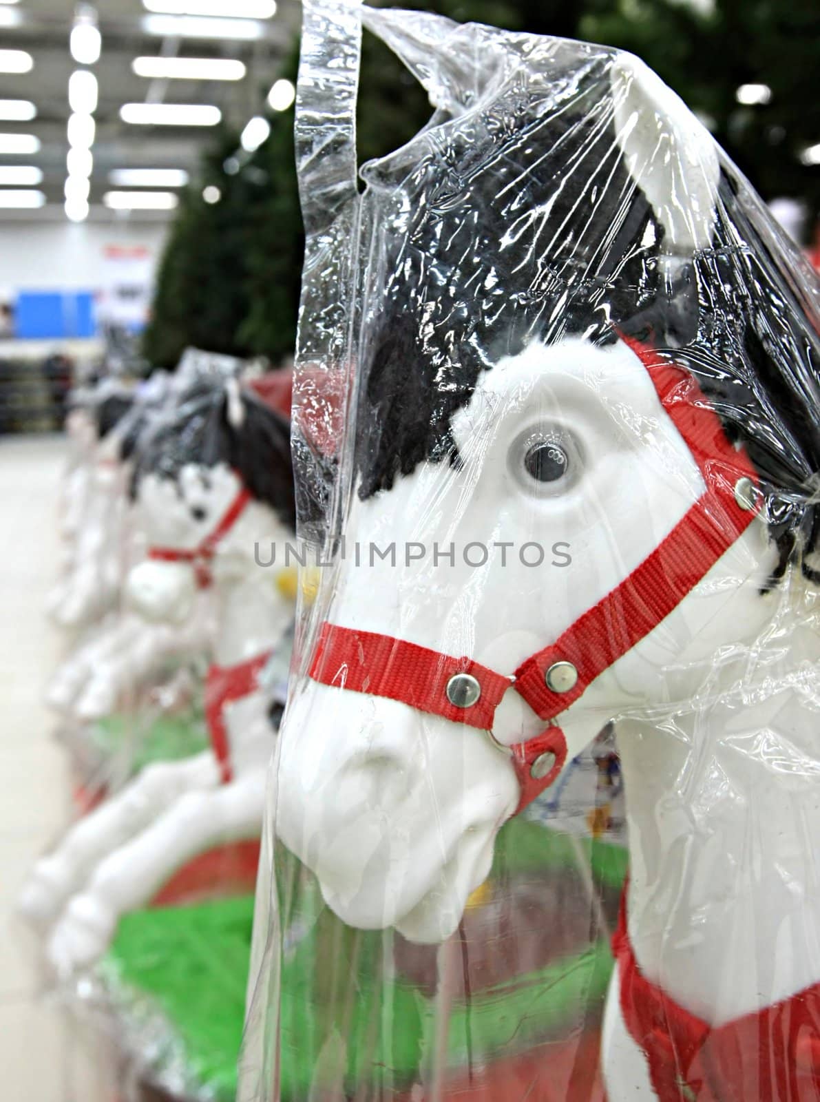 horse. toys in supermarket