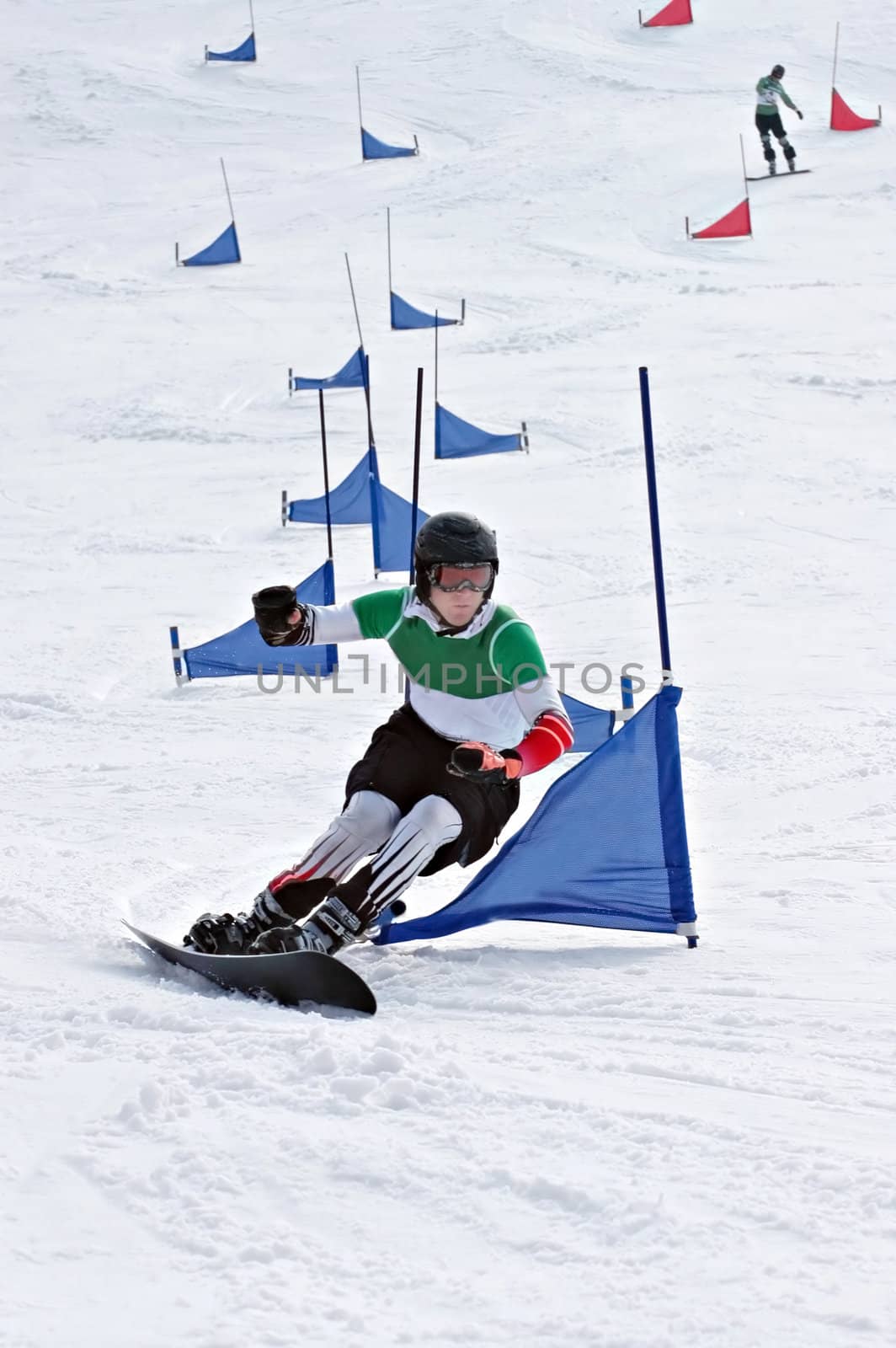 skiing  competition . two snow skiers                          