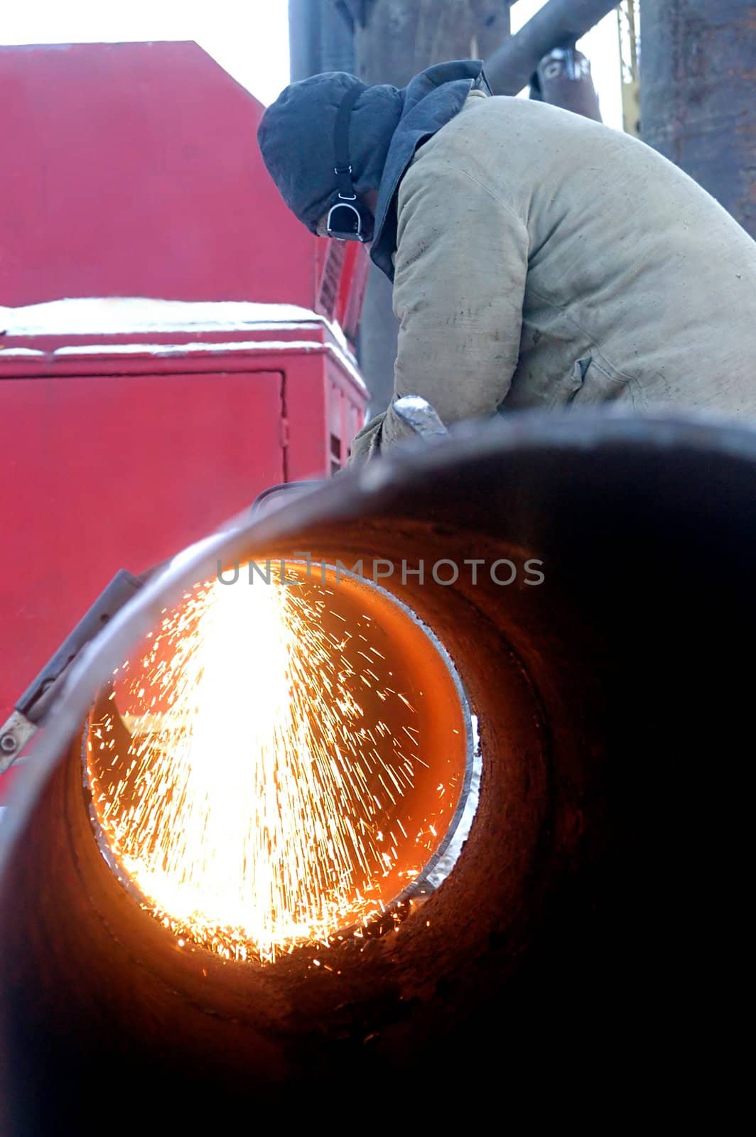 welder welding a metal                                