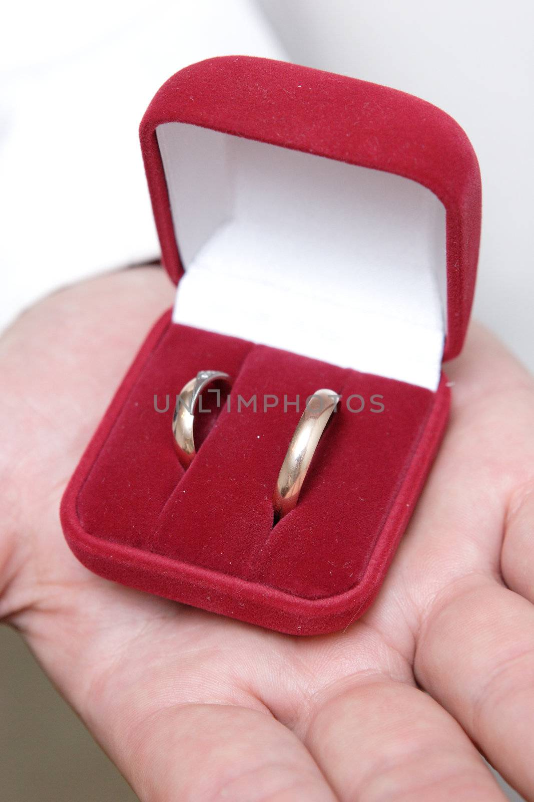 two wedding rings in the box