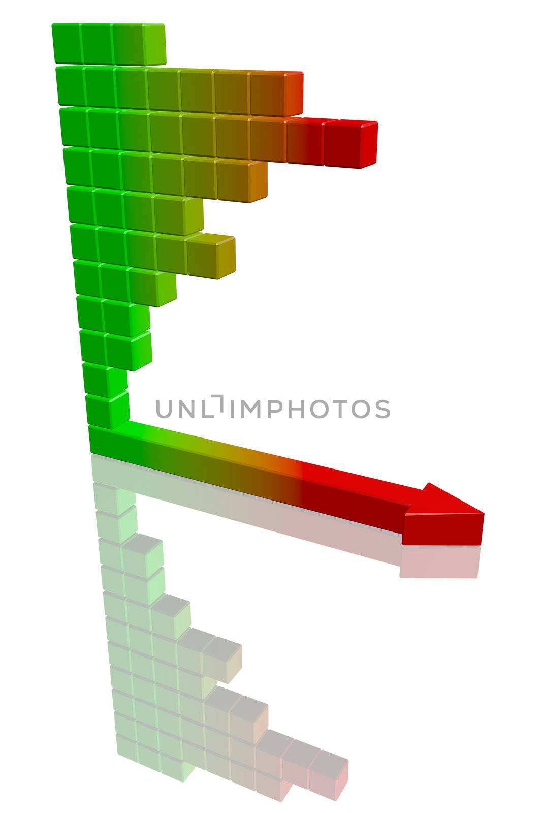 Business bar graph. High quality 3d render.