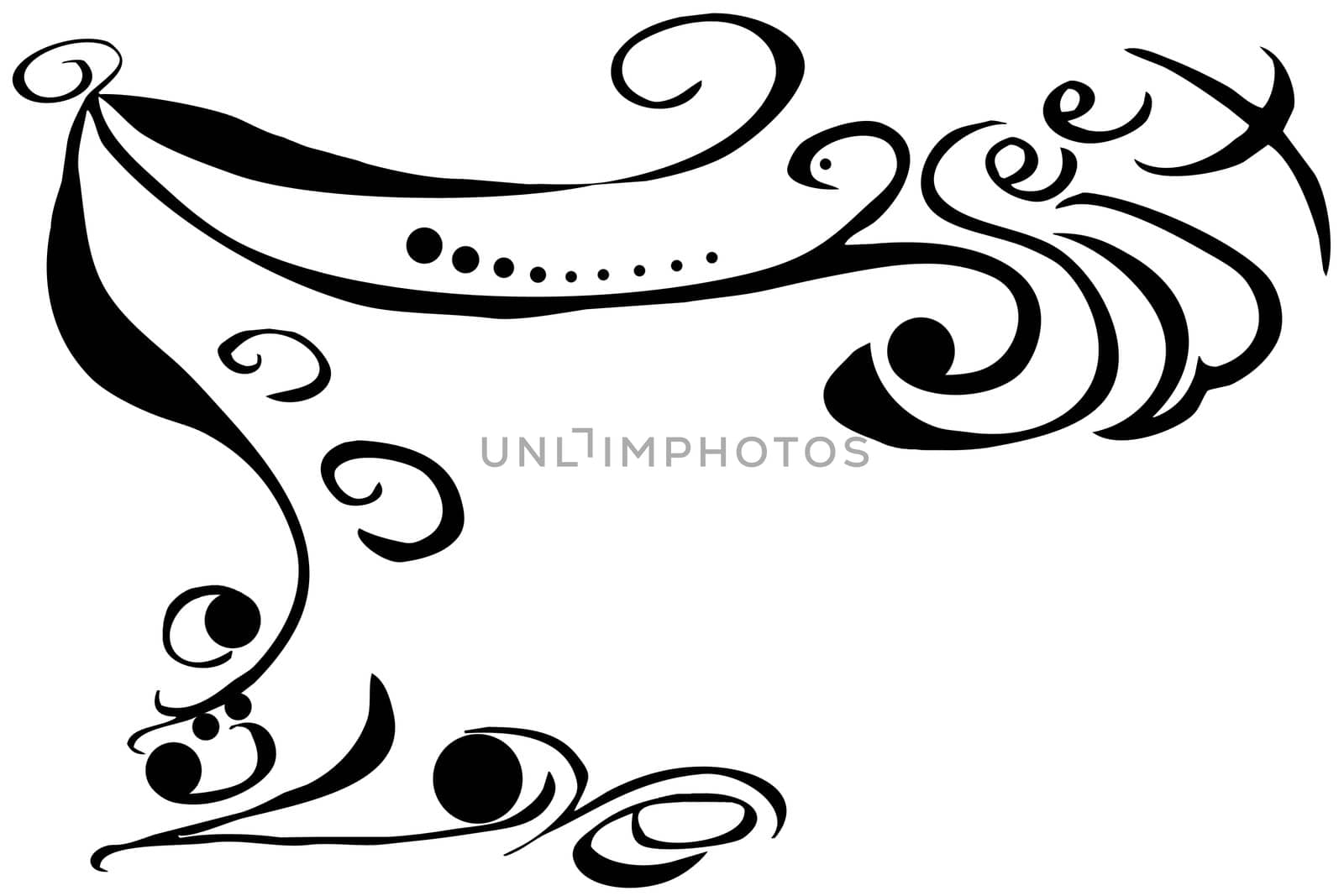 Digital illustration of Sweet Love corner border