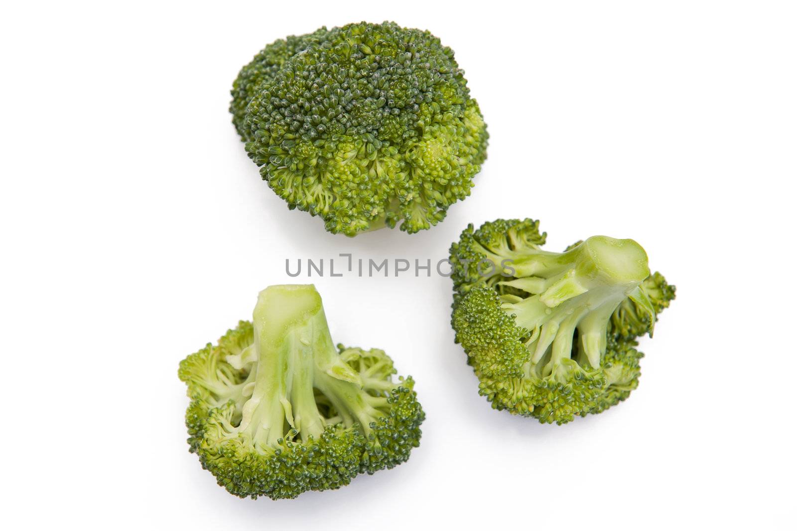 Broccoli on the white background