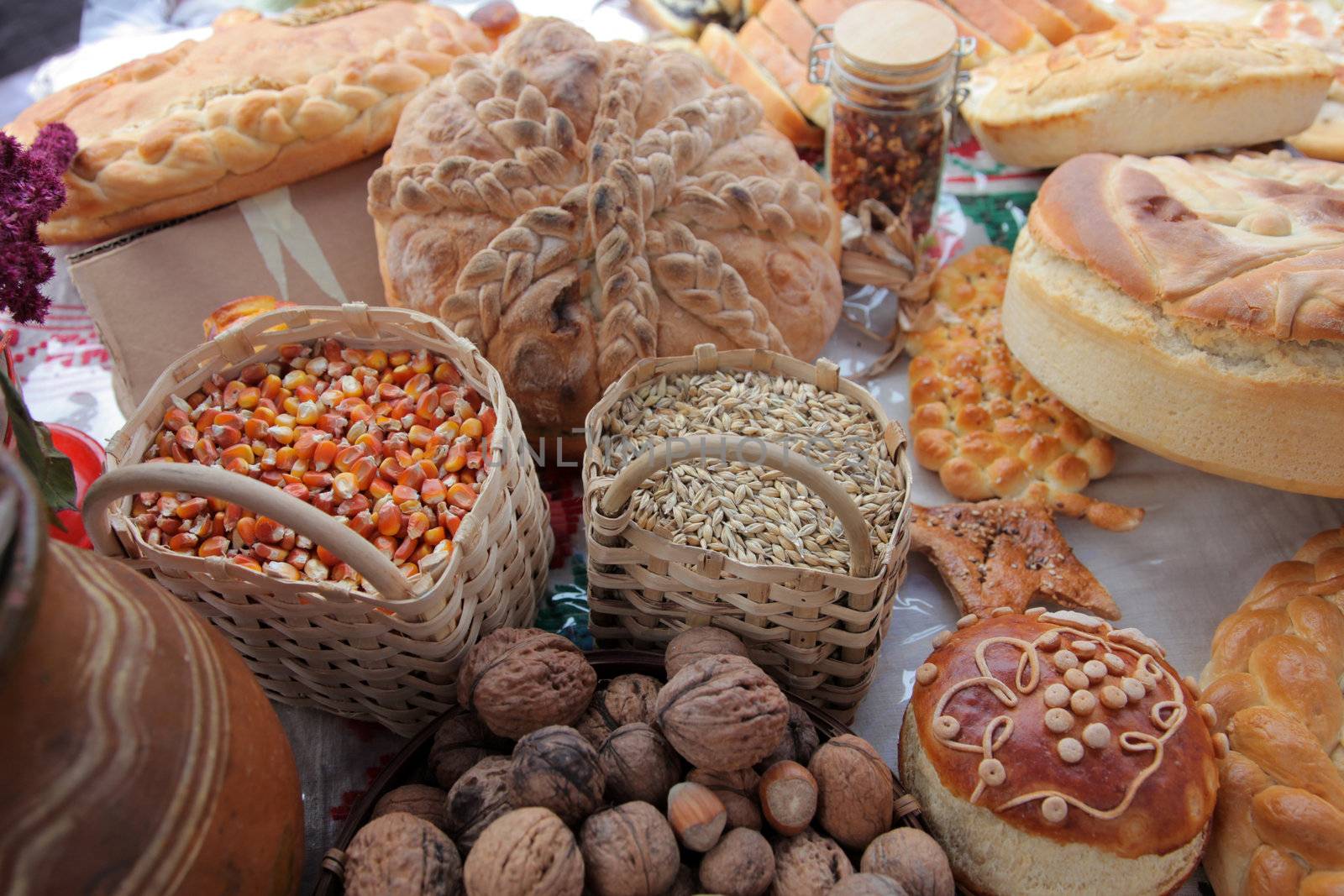 Bread with wheat and corn