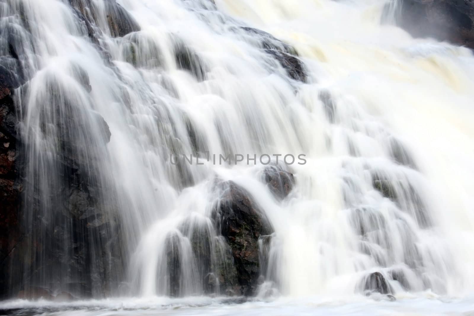 Waterfall, river located on Kolskyy region of north Russia