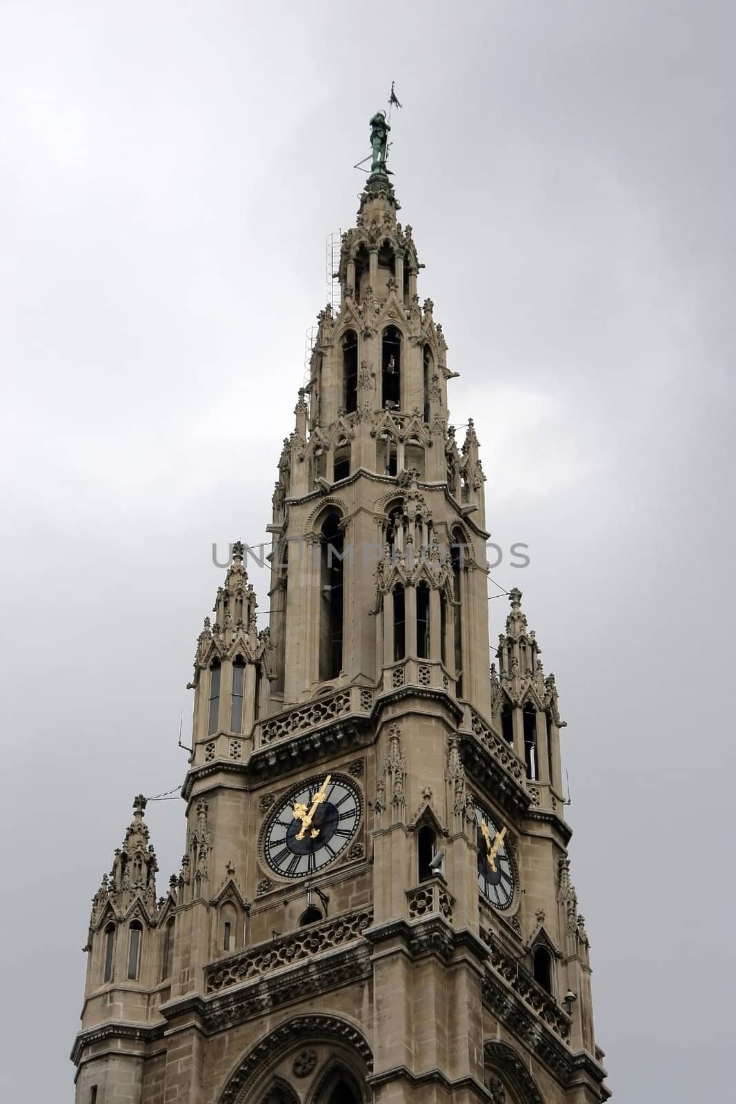 Tower of city hall. Vienna Austria
