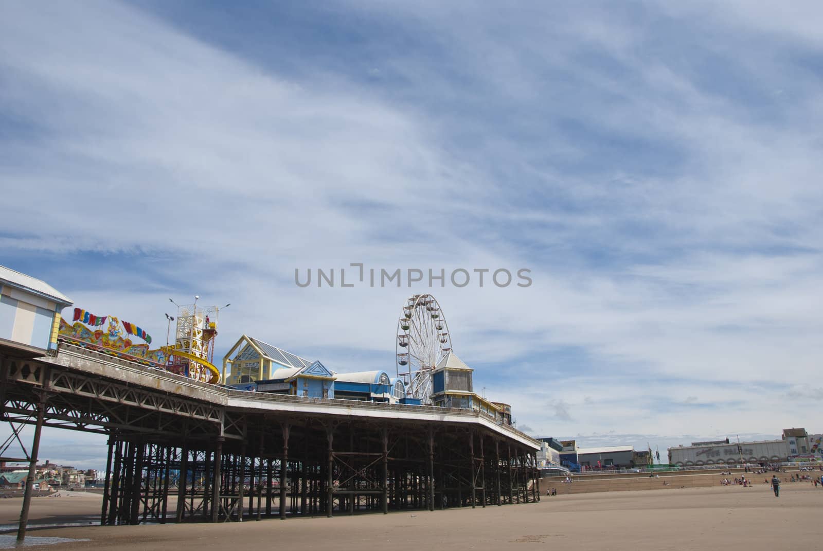 Ferris Wheel on Central Pier Blackpool under a summer sky