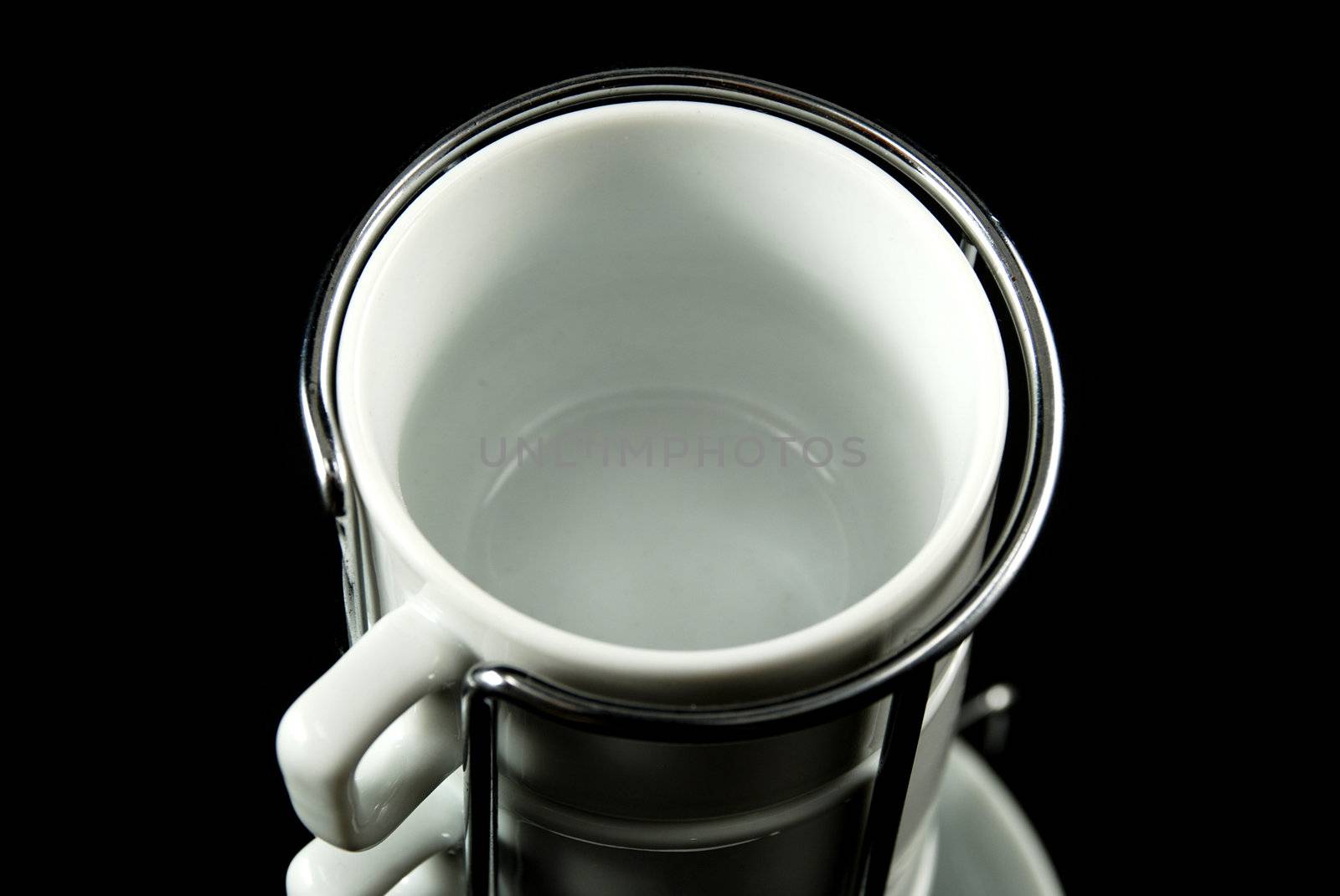 Stock pictures of coffee cups stacked for storage and usage