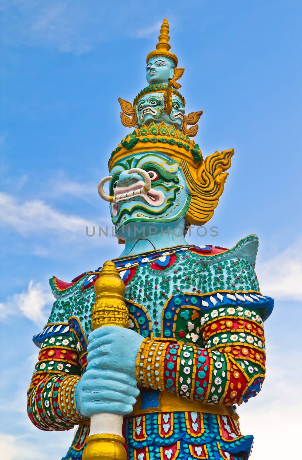 Guardian statue at the temple in Thailand by Na8011seeiN