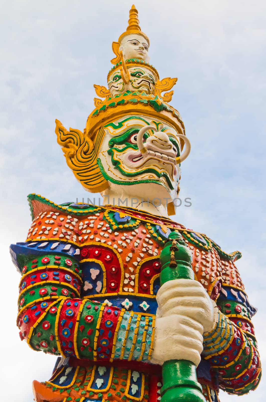 Guardian statue at the temple in Thailand 
 by Na8011seeiN