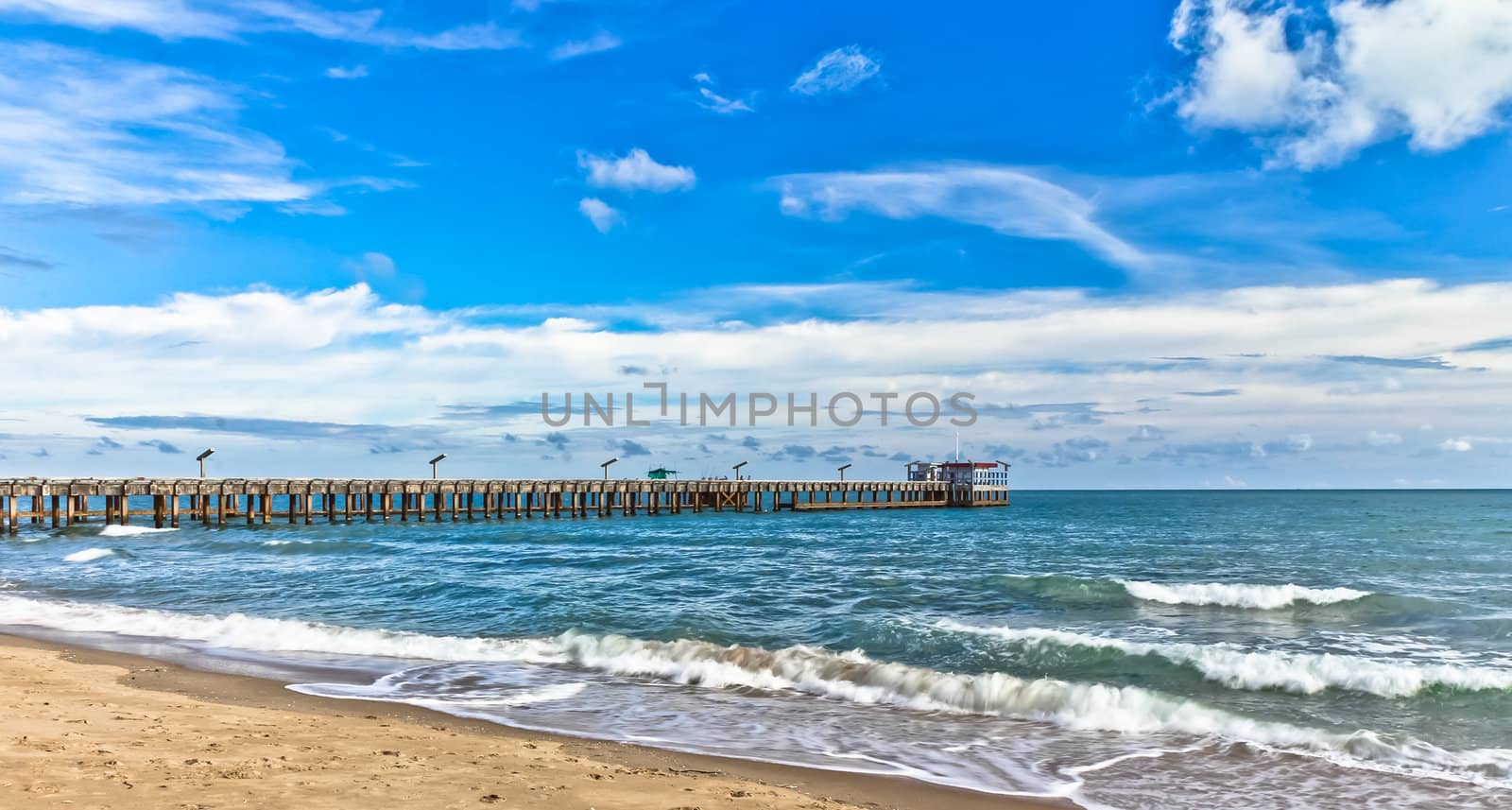 The bridge stretches out to sea in Thailand. by Na8011seeiN