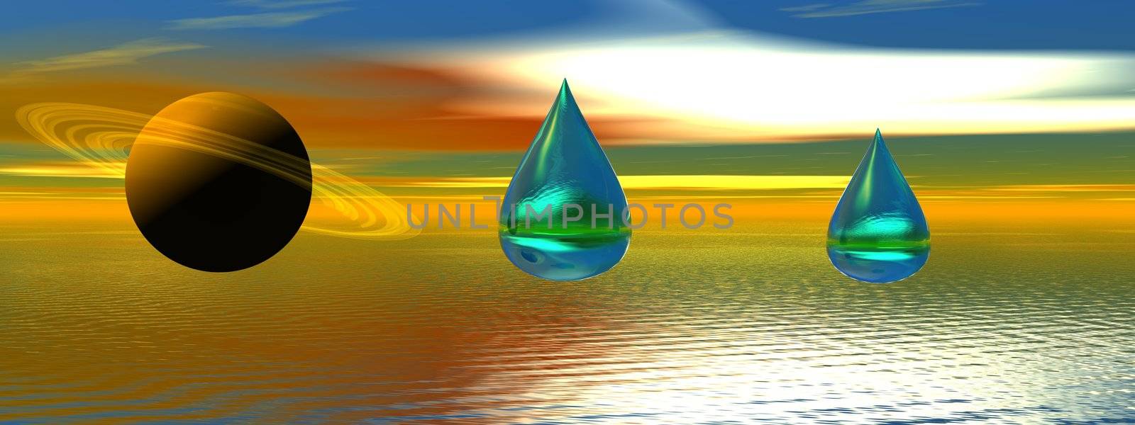 planet saturn and water