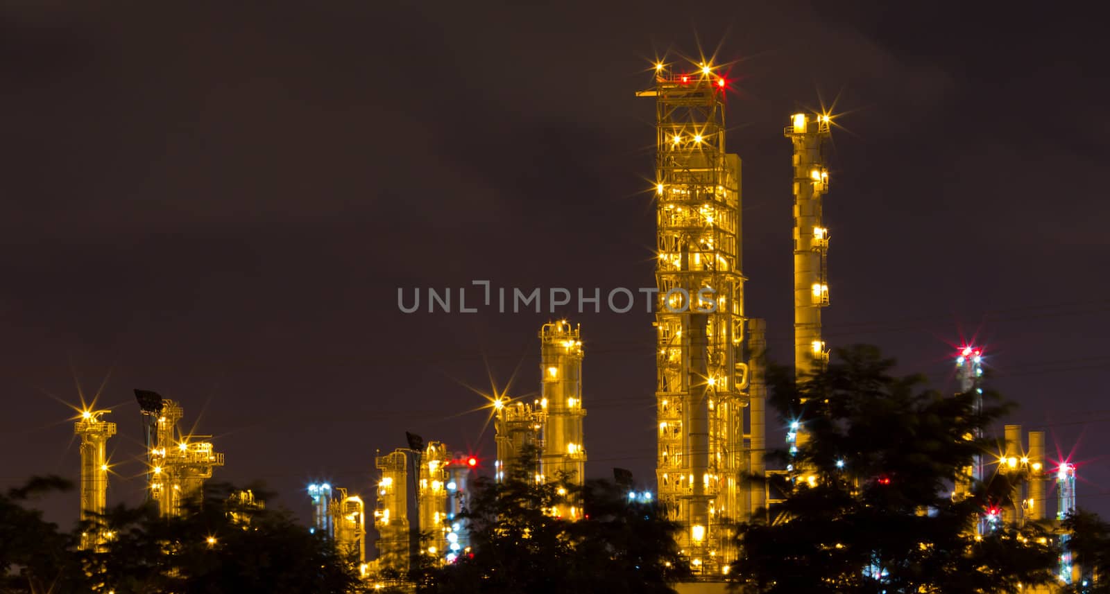 Factory at night.