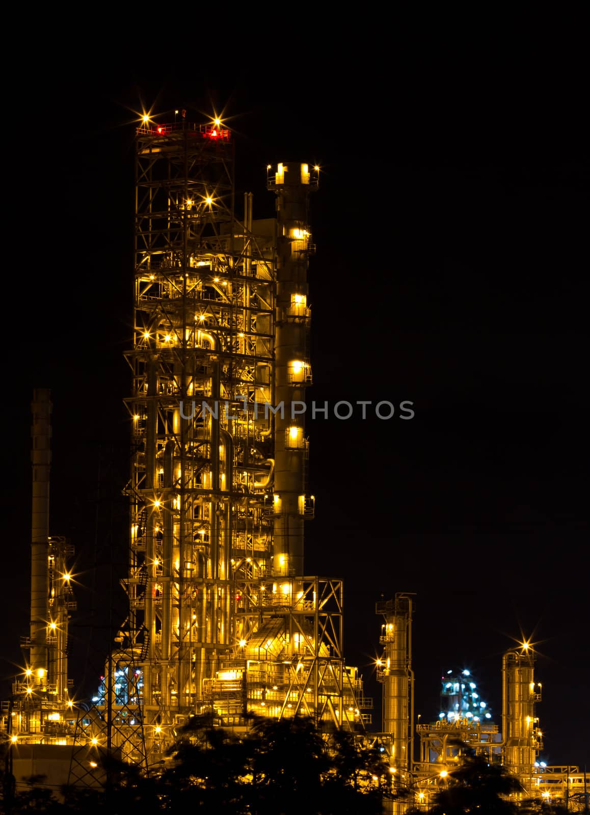 Factory at night.