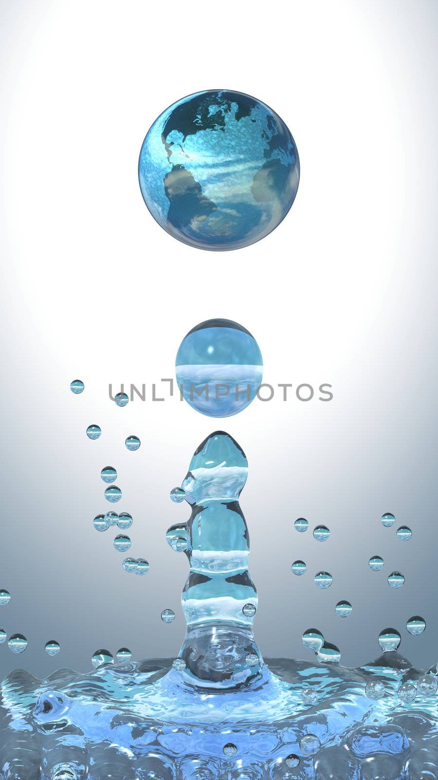 Water drop with earth by ytjo