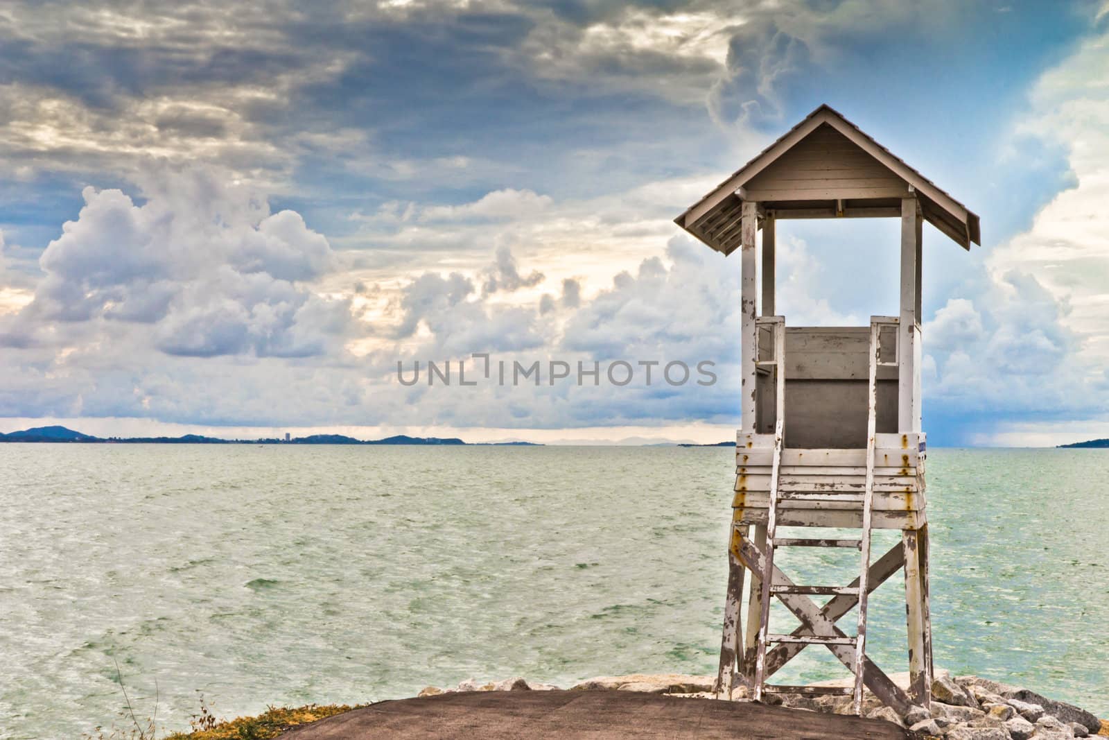 The bridge stretches out to sea in Thailand.