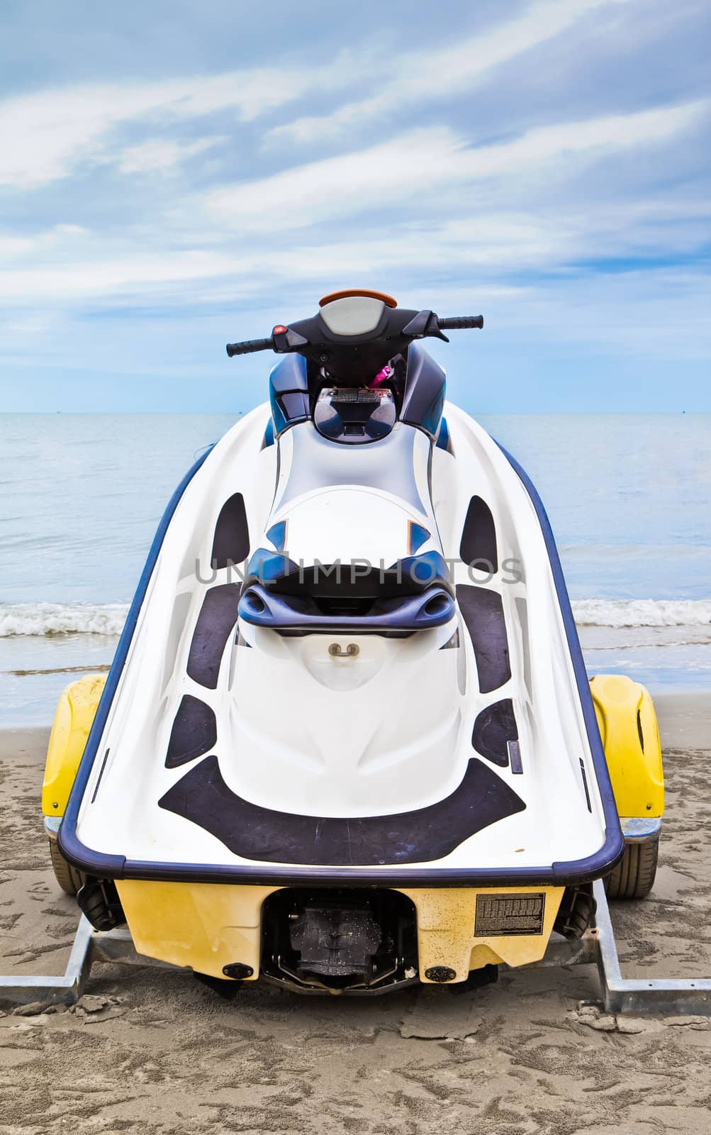 Small motorboat on the beach in Thailand