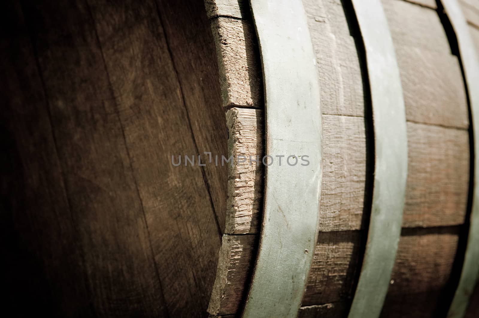 Oak Wine Barrel Close Up