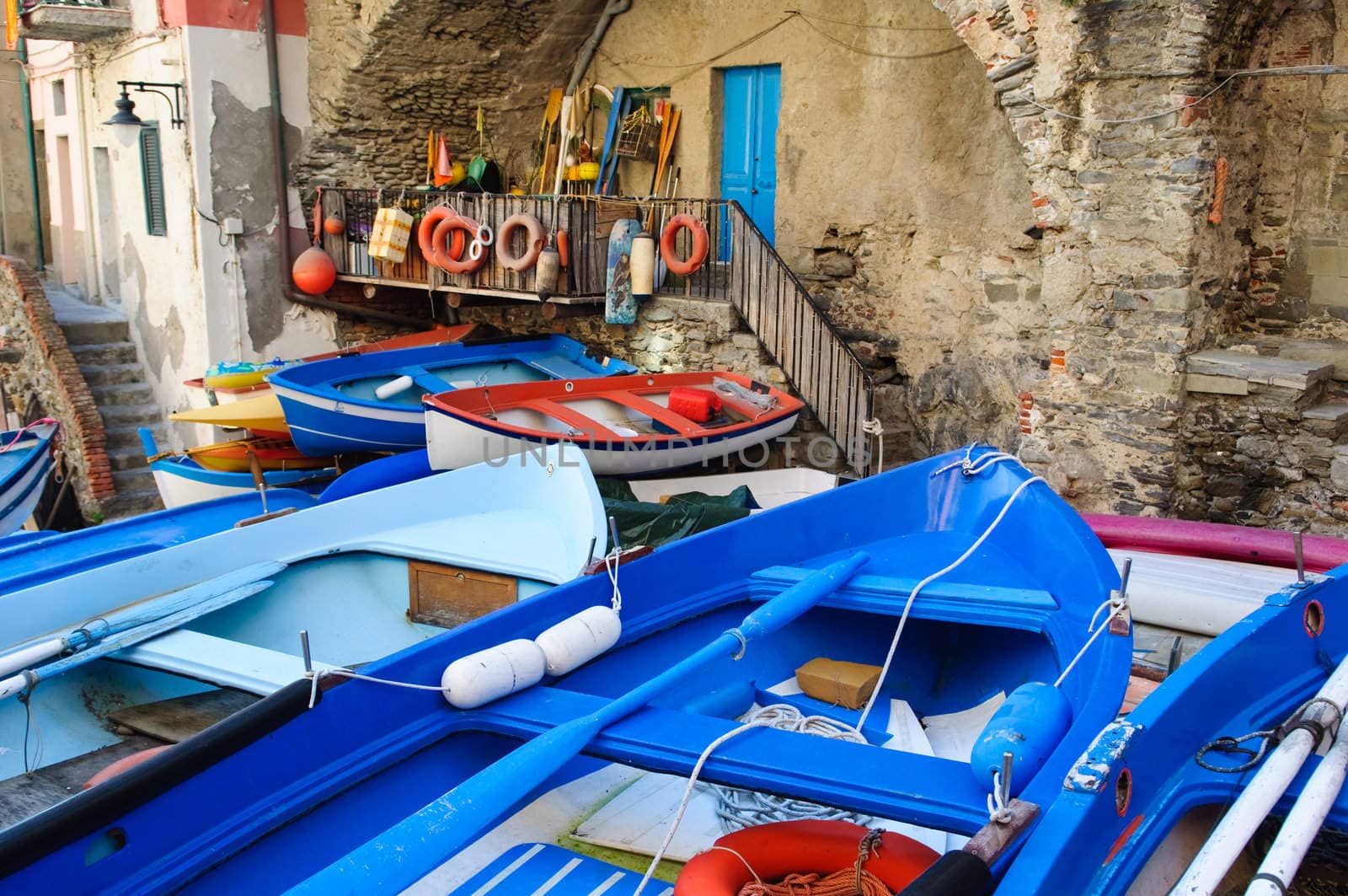 Riomaggiore Boats in Cinque Terre Italy
