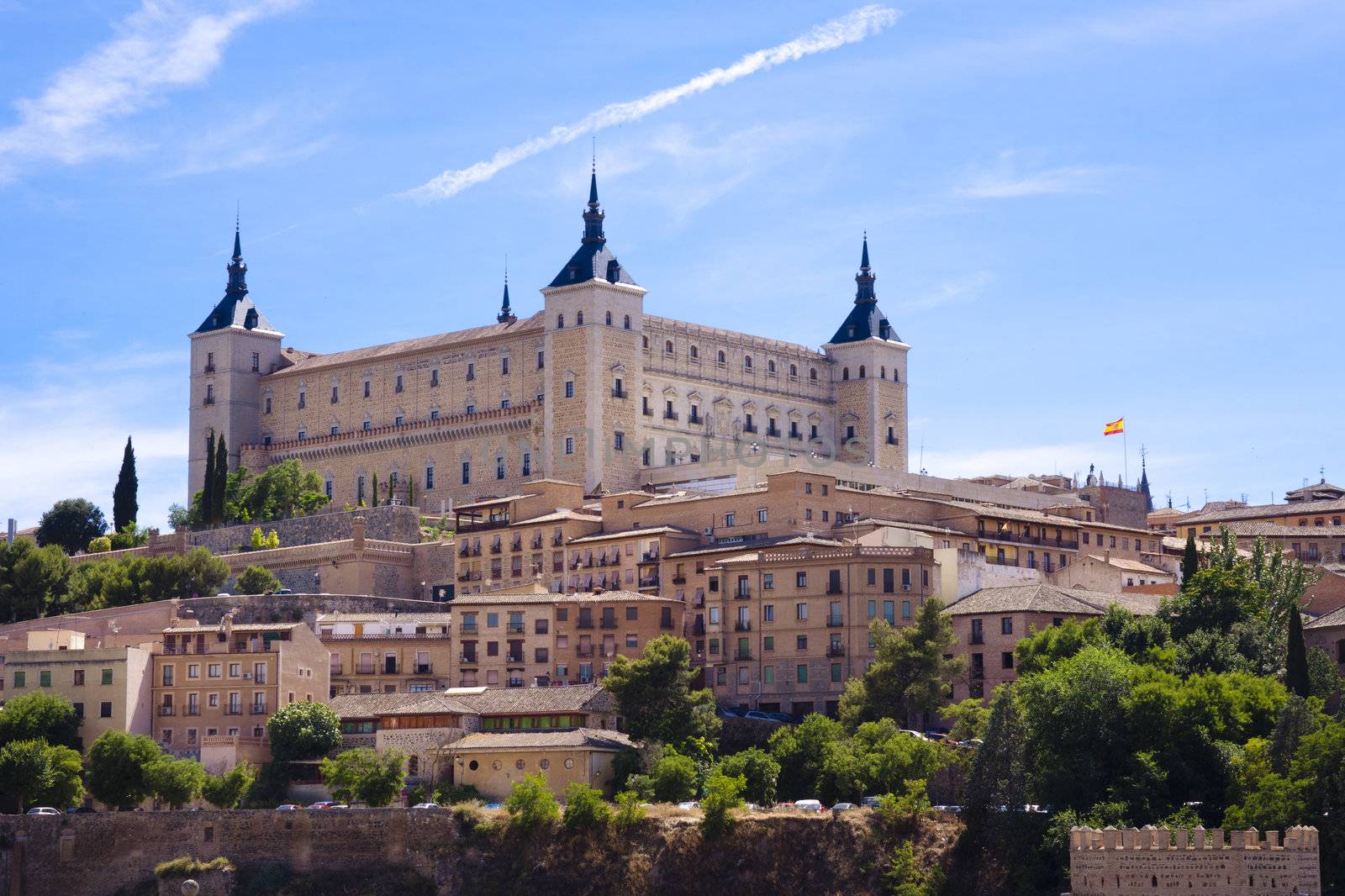 Panorama of the alcazar in Toledo, Spain