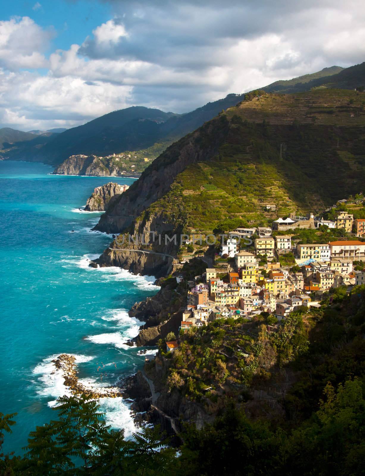 Riomaggiore fisherman village in Cinque Terre, Italy  by kasto