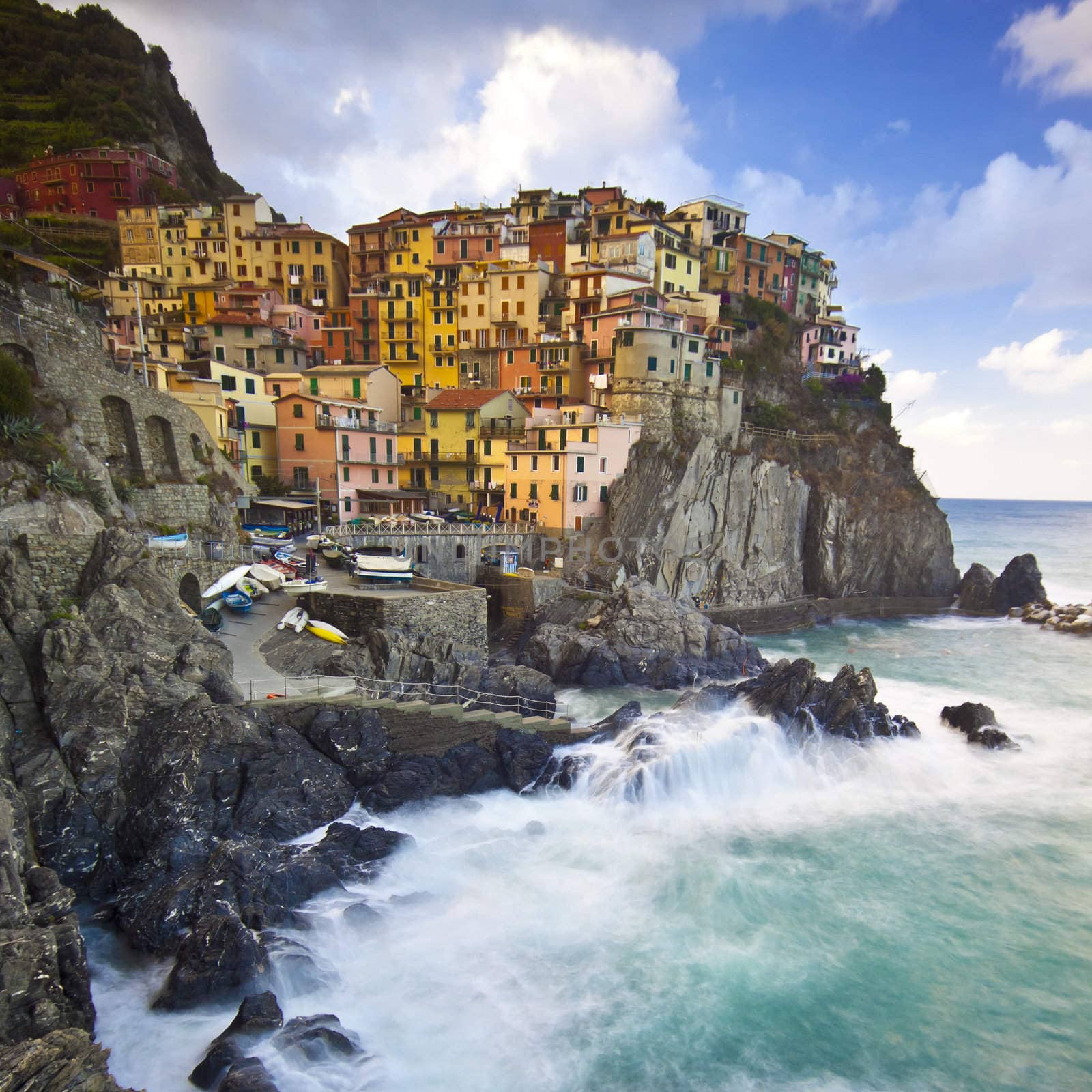 Manarola fisherman village in Cinque Terre, Italy  by kasto