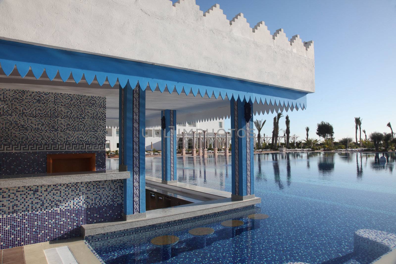 Hotel swimming pool in Hammamet, Tunisia